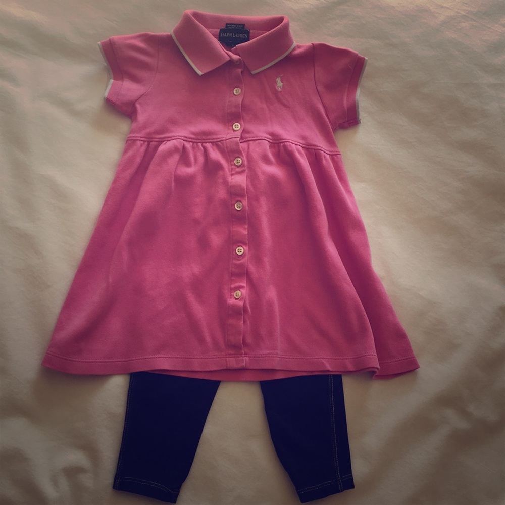 Ralph Lauren Polo Dress &Gap Leggings 18-24 Months